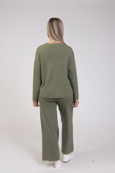 Jessica Graaf Floral Embroidered Knit Jumper 32378-037 - Khaki