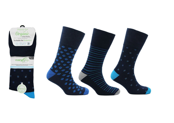 Organic Mens Organic Wellness Diabetic Sock 3 Pack 3243