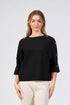 Jessica Graaf Button Detail Three-Quarter Sleeve Knit Jumper 32455-004 - Black