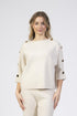 Jessica Graaf Button Detail Three-Quarter Sleeve Knit Jumper 32455-054 - Cream