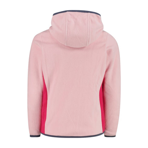 CMP Girl’s Full Zipper Hooded Fleece Jacket - Colour Block 32H1375