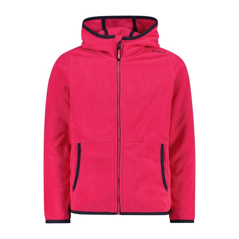 CMP Girl’s Full Zipper Hooded Fleece Jacket - Colour Block 32H1375