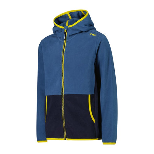 CMP Boy’s Full Zipper Hooded Fleece Jacket - Colour Block 32H1384