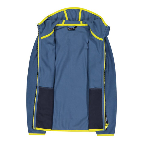 CMP Boy’s Full Zipper Hooded Fleece Jacket - Colour Block 32H1384