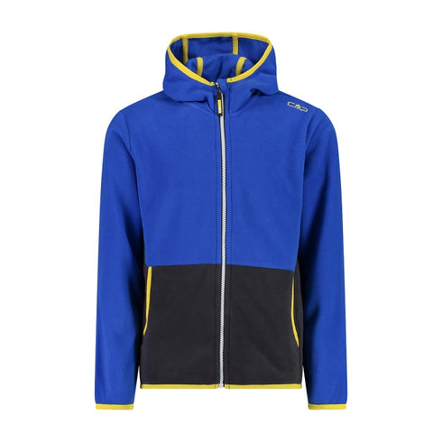 CMP Boy’s Full Zipper Hooded Fleece Jacket - Colour Block 32H1384