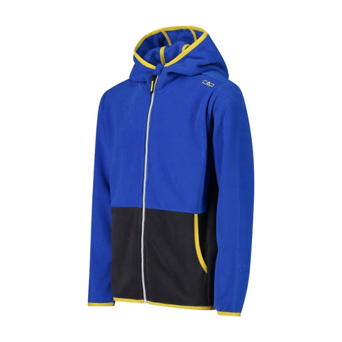 CMP Boy’s Full Zipper Hooded Fleece Jacket - Colour Block 32H1384