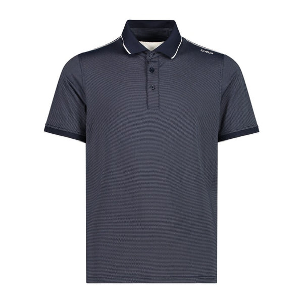 CMP Mens Black Blue Stretch Jersey Dry Function Training Polo Shirt 32T5247