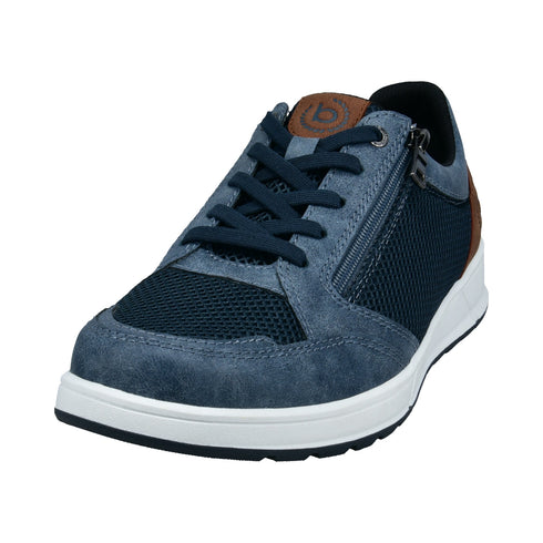Bugatti Men's Blue Textile Zip & Lace Sneakers – 331-AFB05