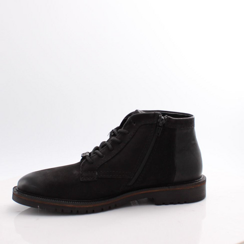 Bugatti Nubuck Zip and Lace Ankle Boot 331-AO933 - Black