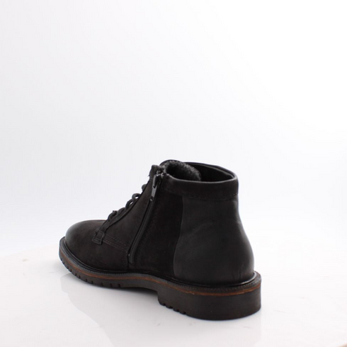 Bugatti Nubuck Zip and Lace Ankle Boot 331-AO933 - Black
