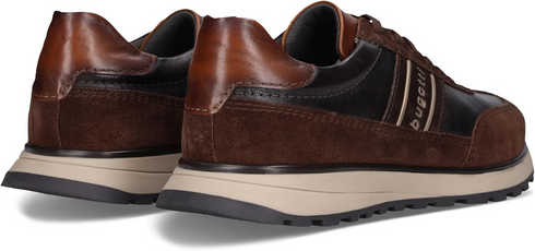 Bugatti Mens Premium Leather Contrast Lace Up Trainer - 6111 Dark Brown SKU 332AWC031410