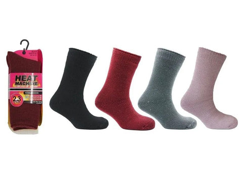Heat Machine Ladies 1-Pack Thermal Plain Socks 3342 - 2.3 TOG Extra Warm Everyday Comfort