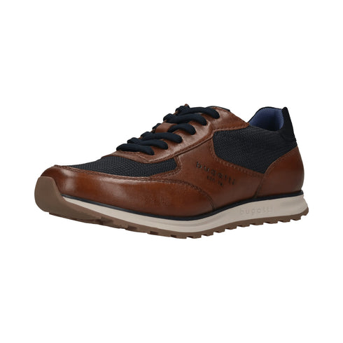 Bugatti Cirino Men's Cognac Hand Finished Two-Tone Leather Sneakers 335-A021P-4169-6341