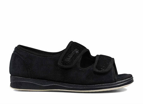 Padders Lydia X 3462 Women's Wide-Fit Open-Toe Slippers - Extra Wide 6E Memory Foam Comfort