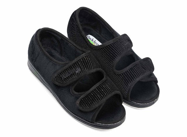 Padders Lydia X 3462 Women's Wide-Fit Open-Toe Slippers - Extra Wide 6E Memory Foam Comfort