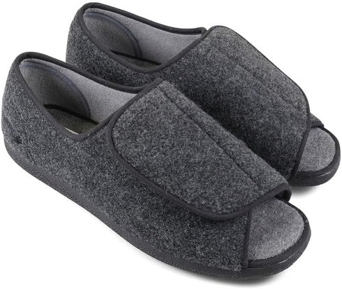 Padders Norman 3495/1256 Women's Extra Wide Open-Toe Slippers - Memory Foam Comfort