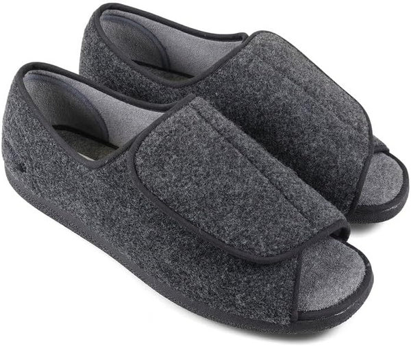 Padders Norman 3495/1256 Women's Extra Wide Open-Toe Slippers - Memory Foam Comfort