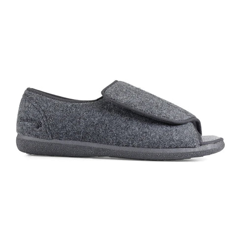 Padders Norman 3495/1256 Women's Extra Wide Open-Toe Slippers - Memory Foam Comfort