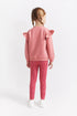 Street Monkey Girls' 2-Piece Outfit - Pink Ruffle Top & Dark Pink Leggings 353043