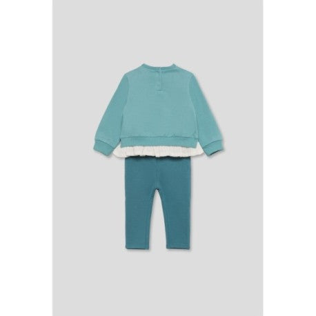 Street Monkey Girls' 2-Piece Outfit - Green Koala Top & Dark Green Leggings 353052