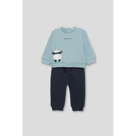 Street Monkey Boys' 2-Piece Outfit - Blue Panda Top & Navy Joggers 354073
