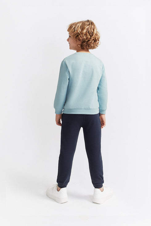 Street Monkey Boys' 2-Piece Outfit - Blue Panda Top & Navy Joggers 354073