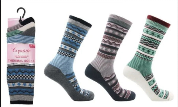 Exquisite Ladies 3 Pack Thermal Socks 3594 | Cosy Warm Winter Socks