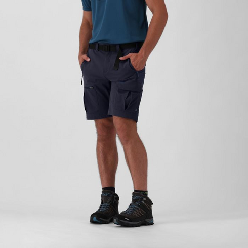 CMP Mens Black Blue Technical Stretch Dry Function Multi Pocket Hiking Shorts 35T5357