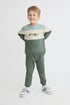 Street Monkey | Boys Colour-Block Graphic Sweatshirt and Trousers Set 364016 - Green