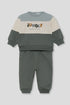 Street Monkey | Boys Colour-Block Graphic Sweatshirt and Trousers Set 364016 - Green