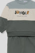 Street Monkey | Boys Colour-Block Graphic Sweatshirt and Trousers Set 364016 - Green