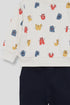Street Monkey | Boys Alphabet Monster Graphic Sweatshirt and Trousers Set 364020 - Ecru