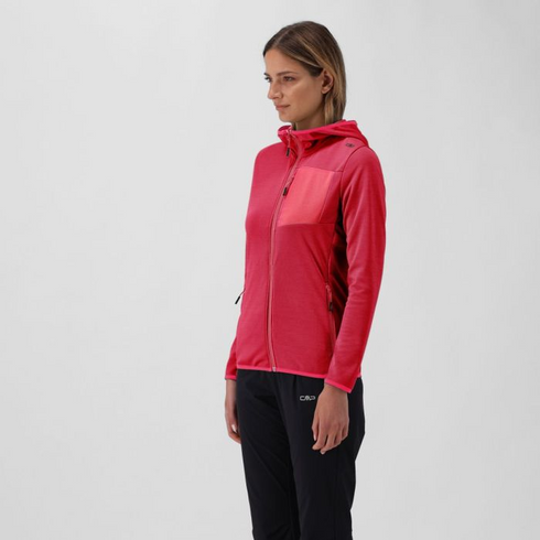 CMP Womens Technical Lightweight Melange Jacquard Hooded Full Zip Jacket 36L6256