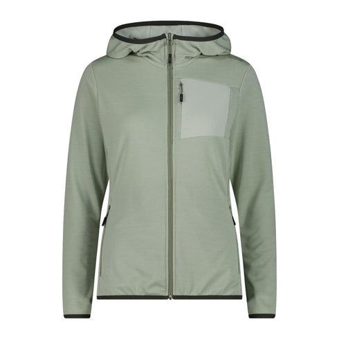 CMP Womens Melange Hooded Jacquard Jacket Pistacchio Melange 36L6256