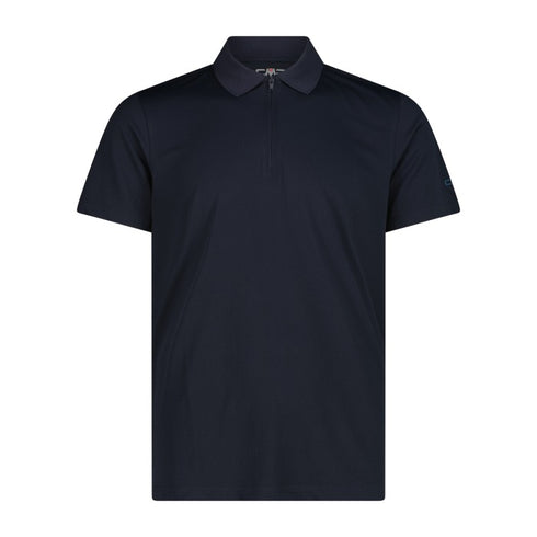 CMP Mens Black Blue Technical Breathable Dry Function Outdoor Polo Shirt 36N6097