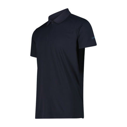 CMP Mens Black Blue Technical Breathable Dry Function Outdoor Polo Shirt 36N6097