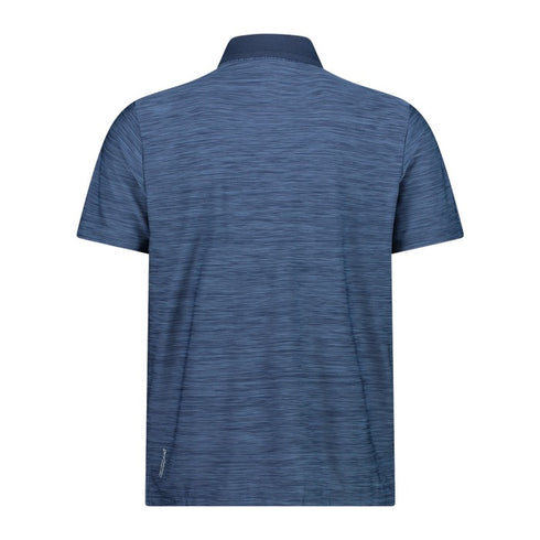 CMP Mens Black Blue Melange Technical Stretch Dry Function Polo Shirt 39T5817