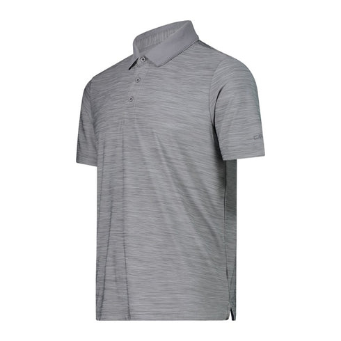 CMP Mens Melange Stretch Jersey Polo Shirt Grafite Melange 39T5817