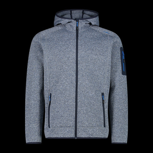 CMP Men's mélange Knit-Tech hooded heavy fleece 3H60847N
