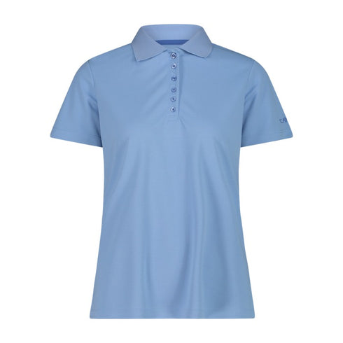 CMP Womens Sky Blue Technical Breathable Dry Function Outdoor Polo Shirt 3T59676