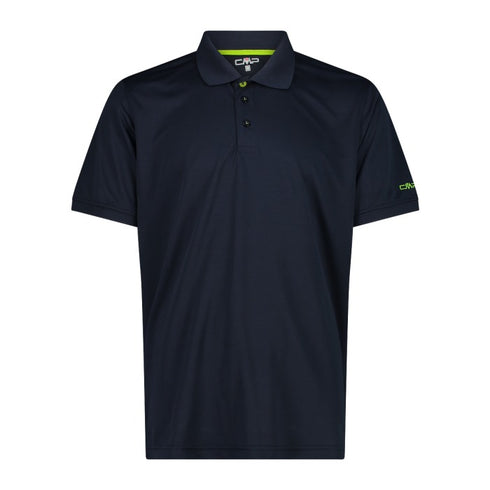 CMP Mens Blue Lime Green Technical Dry Function Outdoor Polo Shirt 3T60077