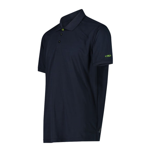 CMP Mens Blue Lime Green Technical Dry Function Outdoor Polo Shirt 3T60077