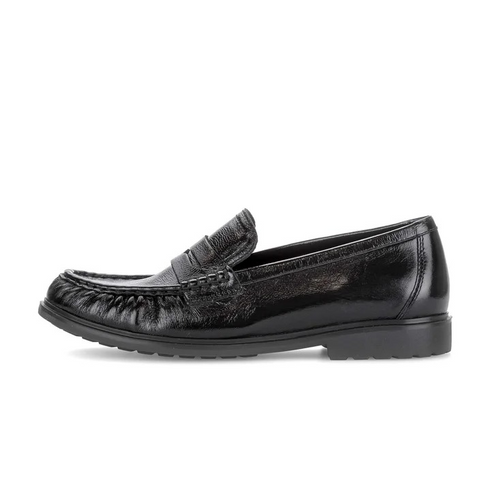 Gabor Womens Patent Leather Comfort Loafer Shoe 4009.01.001 - Black