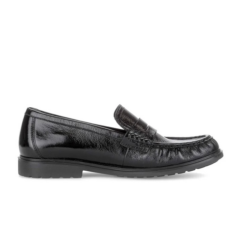 Gabor Womens Patent Leather Comfort Loafer Shoe 4009.01.001 - Black