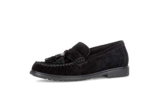 Gabor Suede Tassel Loafer 4009.02.001 - Black