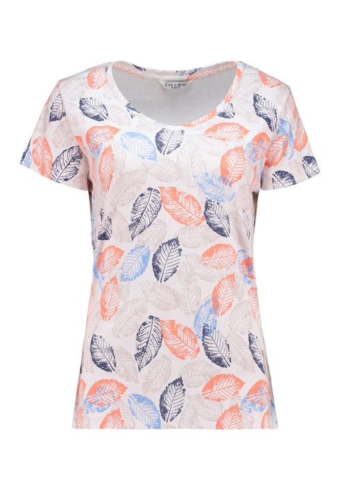 Zabaione Do44minique Wide Neck SS Tee - Apricot WAL-C-201-0447