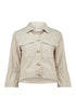 Hailys Women’s Jo44nie 3/4 Length Cream Jacket – Cotton-Rich Button-Down – QI-2405085C