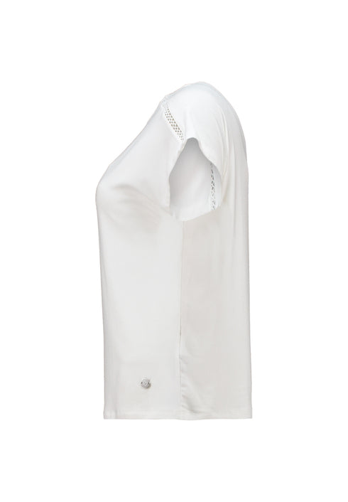 Zabaione Sa44lly Shoulder Detail SS Tee - Off White NO-201-0462-1