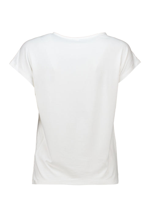 Zabaione Sa44lly Shoulder Detail SS Tee - Off White NO-201-0462-1