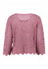 Hailys Women’s Ma44ra Crochet Knit Top – 3/4 Sleeve Open-Weave Jumper – Dblossom Rose